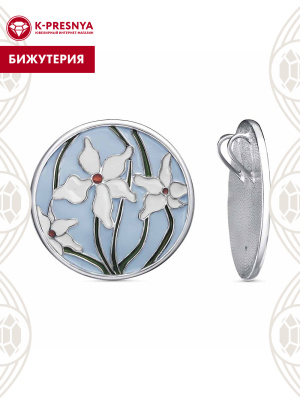 Подвеска бижутерия, покрытие - платинирование, отделка - эмаль, без вставок