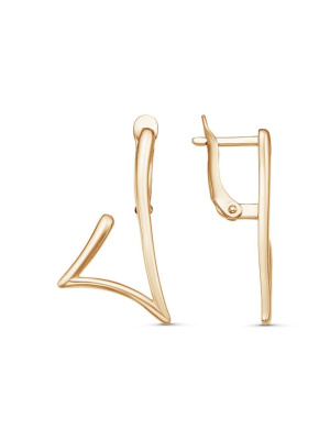 Серьги бижутерия, покрытие - золочение, без вставок