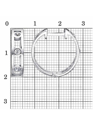 Серьги бижутерия, покрытие - платинирование, вставка - стекло ювелирное preciosa