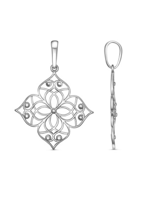 Подвеска бижутерия, покрытие - серебрение с оксидированием, без вставок