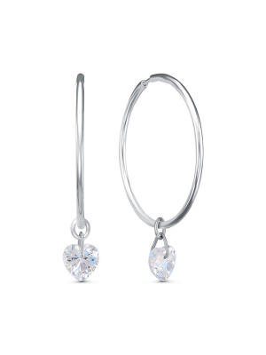 Серьги бижутерия, покрытие - серебрение, вставка - фианит (недрагоценный камень)