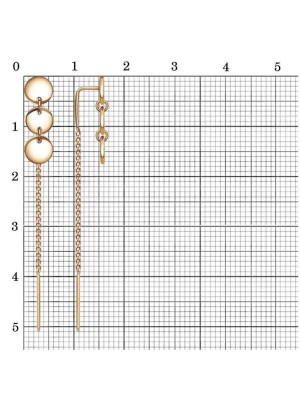 Серьги бижутерия, покрытие - золочение, без вставок