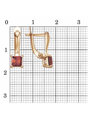 Серьги бижутерия, покрытие - золочение, вставка - фианит (недрагоценный камень)