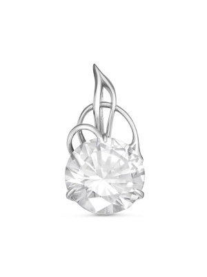 Подвеска серебро 925 пробы, покрытие - родирование, вставка - фианит (недрагоценный камень)