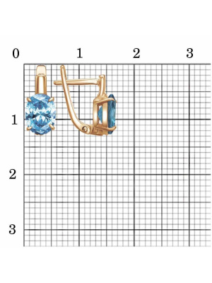 Серьги бижутерия, покрытие - золочение, вставка - фианит (недрагоценный камень)