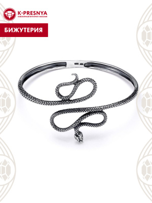 Браслет бижутерия, покрытие - серебрение с оксидированием, без вставок