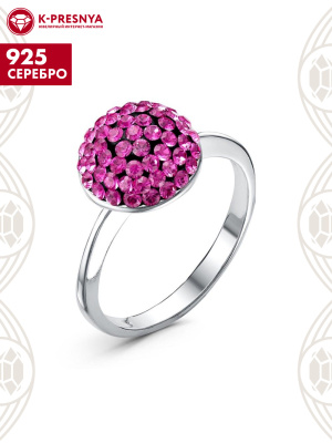 Кольцо серебро 925 пробы, без покрытия, вставка - стекло ювелирное preciosa