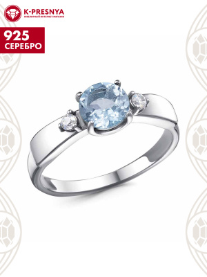 Кольцо серебро 925 пробы, покрытие - родирование