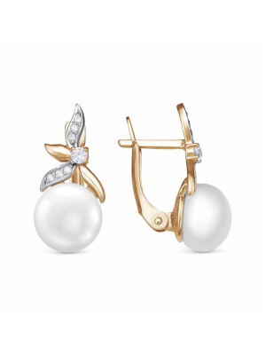 Серьги бижутерия, покрытие - золочение, выборочное родирование