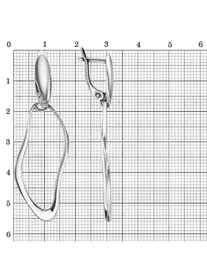 Серьги бижутерия, покрытие - серебрение с оксидированием, вставка - стекло ювелирное preciosa
