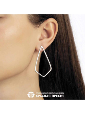 Серьги серебро 925 пробы, покрытие - оксидирование, без вставок