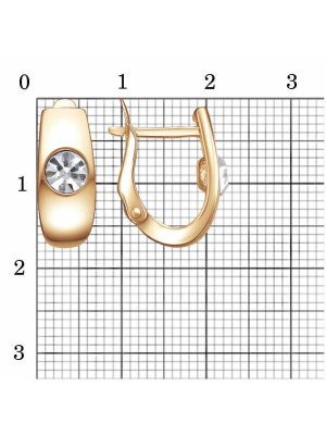 Серьги бижутерия, покрытие - золочение, вставка - стекло ювелирное preciosa