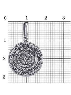 Подвеска серебро 925 пробы, покрытие - оксидирование, без вставок