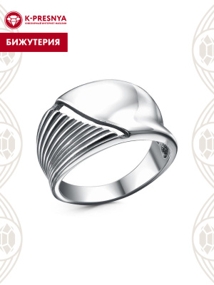 Кольцо бижутерия, покрытие - серебрение с оксидированием, без вставок