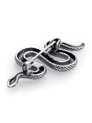 Брошь серебро 925 пробы, покрытие - оксидирование, без вставок