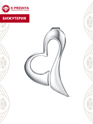 Подвеска бижутерия, покрытие - платинирование, без вставок