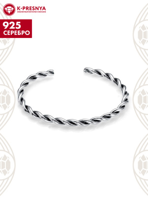 Браслет серебро 925 пробы, покрытие - оксидирование, без вставок
