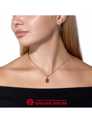 Подвеска бижутерия, покрытие - платинирование, вставка - искусственный султанит