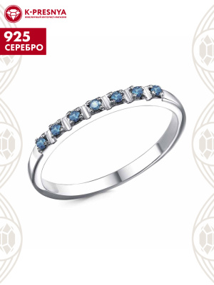 Кольцо серебро 925 пробы, покрытие - родирование, вставка - фианит (недрагоценный камень)