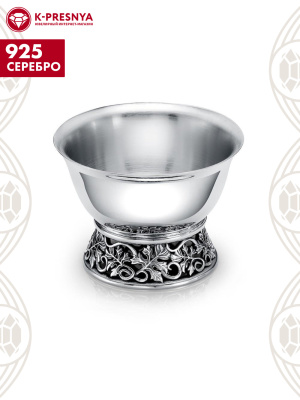 Солонка серебро 925 пробы, покрытие - оксидирование, без вставок