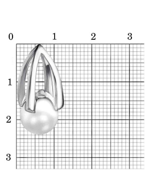 Подвеска бижутерия, покрытие - платинирование, вставка - имитация жемчуга