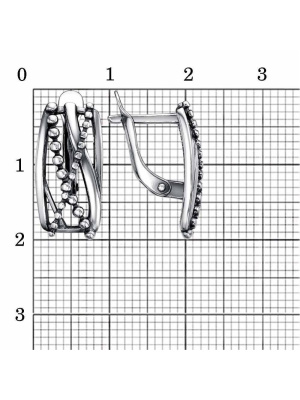 Серьги серебро 925 пробы, покрытие - оксидирование, без вставок