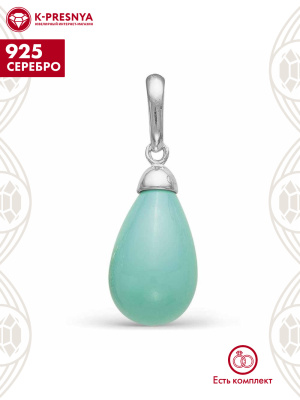 Подвеска серебро 925 пробы, без покрытия, вставка - искусственная бирюза