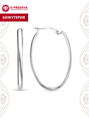 Серьги бижутерия, покрытие - серебрение, без вставок