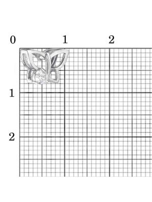 Подвеска серебро 925 пробы, покрытие - родирование, вставка - фианит (недрагоценный камень)