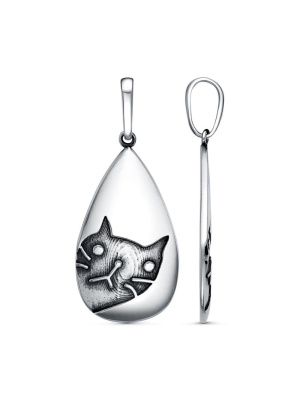 Подвеска бижутерия, покрытие - серебрение с оксидированием, без вставок