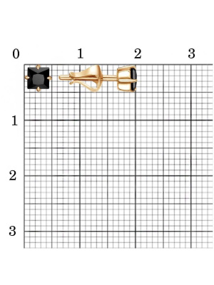 Серьги бижутерия, покрытие - золочение, вставка - фианит (недрагоценный камень)