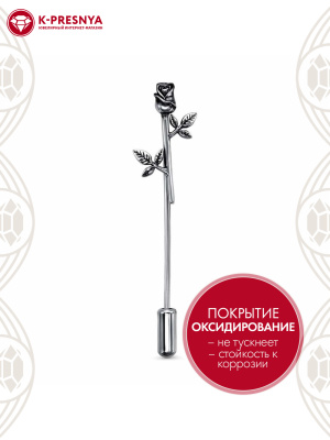 Брошь серебро 925 пробы, покрытие - оксидирование, без вставок