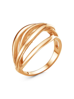 Кольцо бижутерия, покрытие - золочение, без вставок