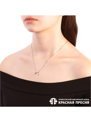 Колье серебро 925 пробы, покрытие - родирование, без вставок