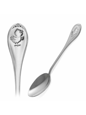 Ложка чайная "цыпленок" серебро 925 пробы, без покрытия, без вставок