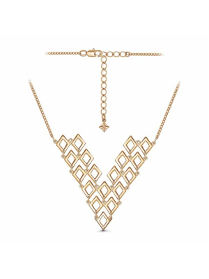 Колье серебро 925 пробы, покрытие - золочение, без вставок