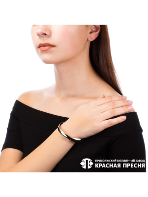 Браслет серебро 925 пробы, покрытие - родирование, без вставок