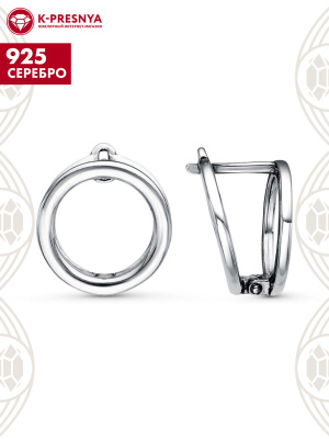 Серьги серебро 925 пробы, покрытие - оксидирование, без вставок