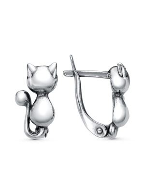 Серьги серебро 925 пробы, покрытие - оксидирование, без вставок