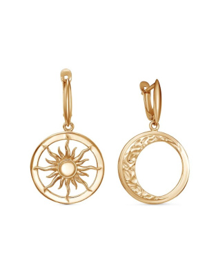 Серьги бижутерия, покрытие - золочение, без вставок