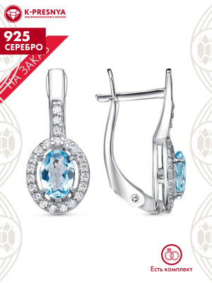 Серьги серебро 925 пробы, покрытие - родирование