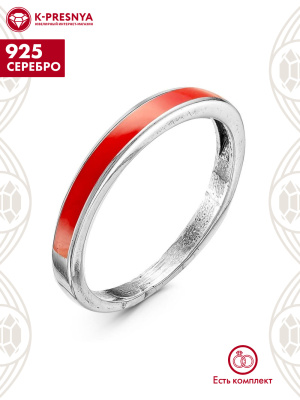 Кольцо серебро 925 пробы, покрытие - оксидирование, отделка - эмаль, без вставок