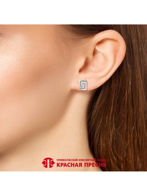 Серьги серебро 925 пробы, покрытие - оксидирование, без вставок