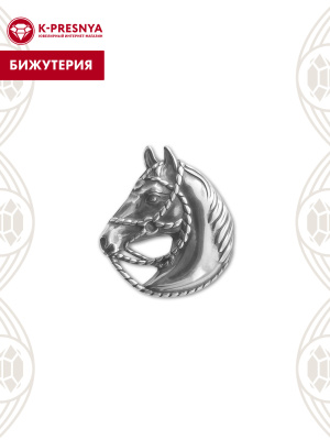 Брошь бижутерия, покрытие - серебрение с оксидированием, без вставок