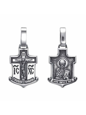 Подвеска бижутерия, покрытие - серебрение с оксидированием, без вставок