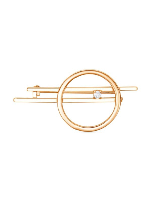 Брошь серебро 925 пробы, покрытие - золочение, вставка - фианит (недрагоценный камень)