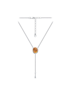 Колье бижутерия, покрытие - серебрение, вставка - искусственный султанит