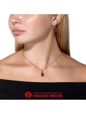 Серьги серебро 925 пробы, покрытие - золочение, вставка - искусственный султанит