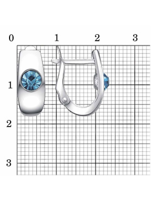 Серьги бижутерия, покрытие - платинирование, вставка - стекло ювелирное preciosa