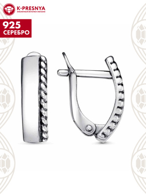 Серьги серебро 925 пробы, покрытие - оксидирование, без вставок